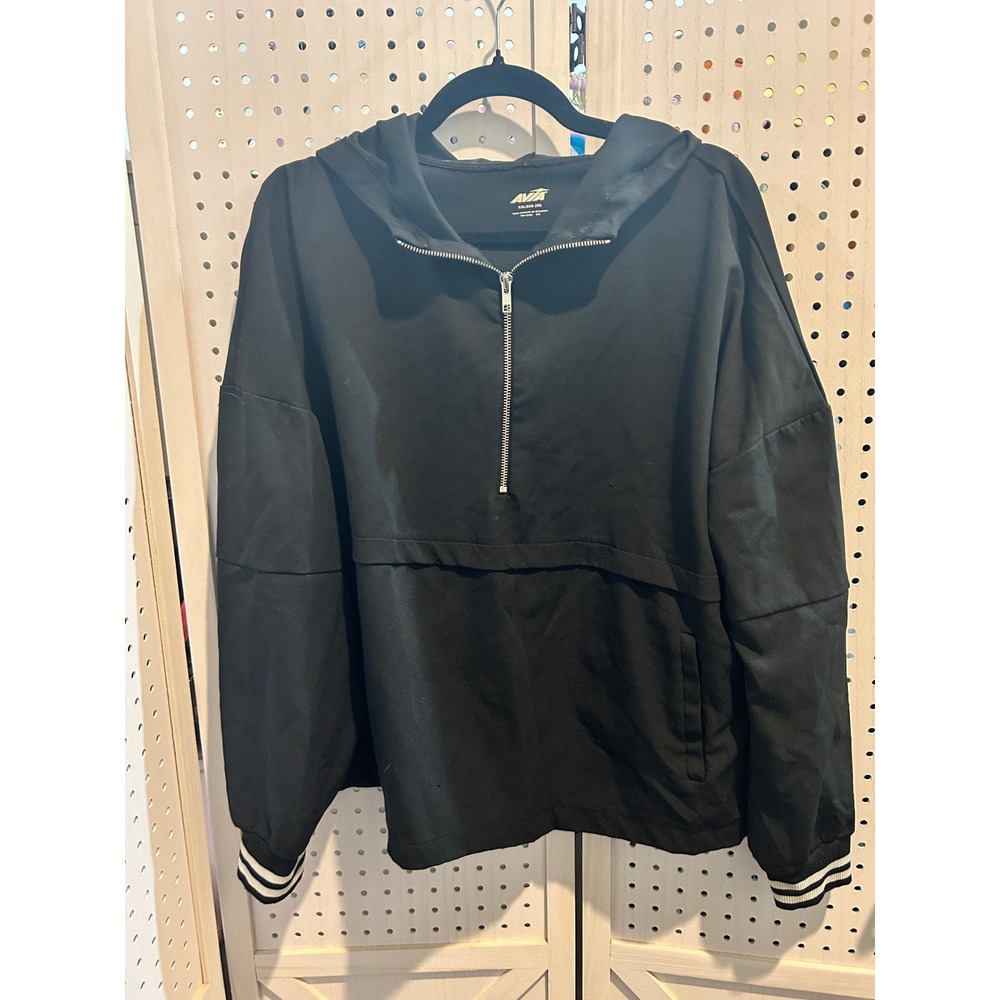 Avia Womens‎ Pullover Hoodie Black XXL/2XG Half Zip Activewear Athleisure